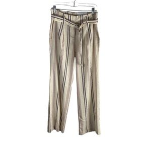 Ann Taylor Belted Wide Leg Stripe Pant SZ 2 NEW NWT